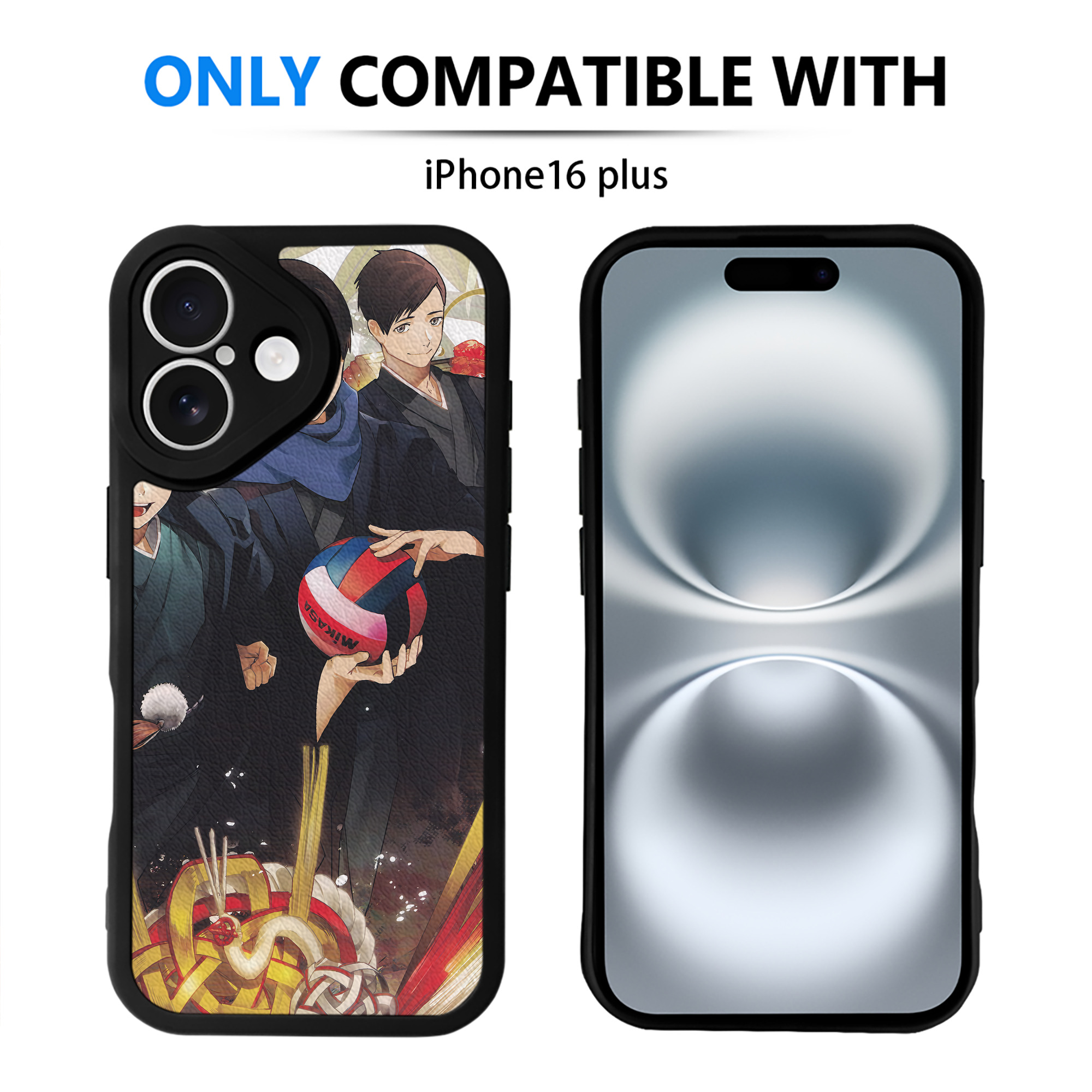 （画像用） ハイキュー!! Haikyu!! 【iPhone 16シリーズ対応】シリコンスマホケース（レザー調） 材質：シリコン